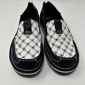 Ariat Logo Ladies Black Suede Emboss Slip On Cruiser 10044529 Size 9 no box